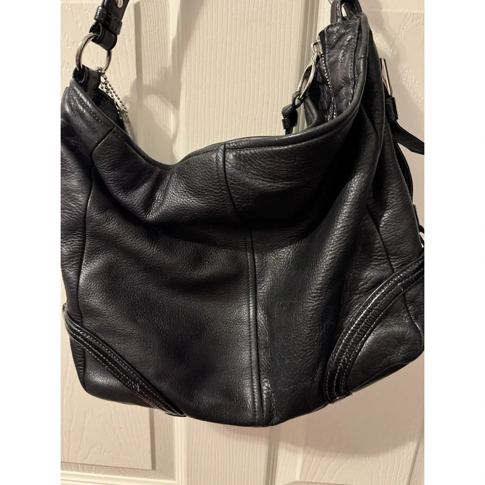 Coach Chelsea Leather Katarina Hobo Bag #18903 Black Pebbled Leather Classic Y2K